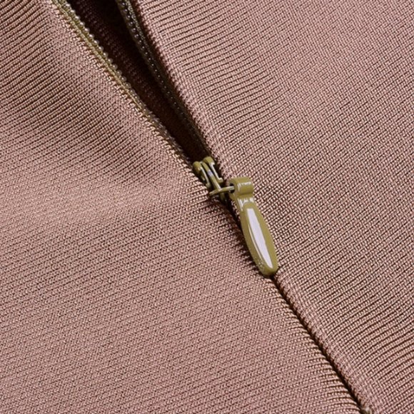 BEIGE BANDAGE JUMPSUIT NUDE PANTSUIT CAMEL JUMPER - Picture 11 of 15